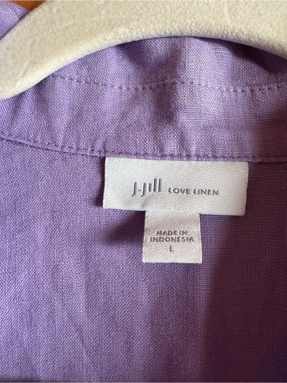 J.Jill Love Linen 100% Linen Shirt Dress L Light Purple Pockets - Picture 3 of 9